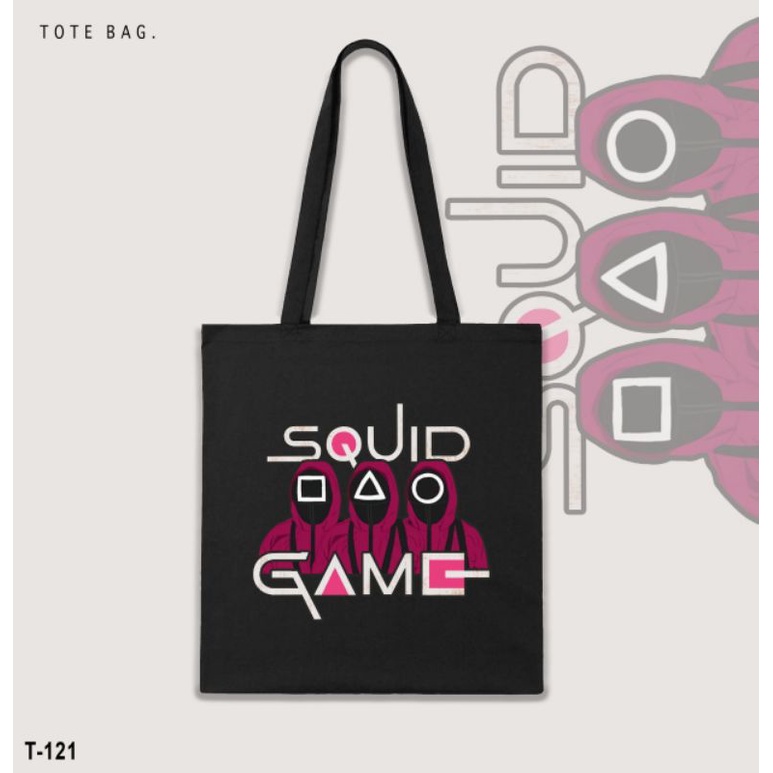 FREE CARD!!!TOTE BAG SQUID GAME EDITION/TOTEBAG KANVAS SQUID GAME KOREA