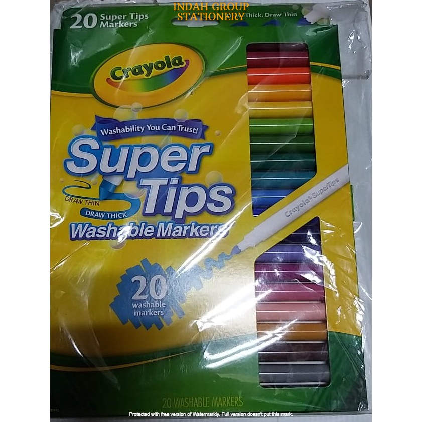 

Crayola Washable Super Tips Fine Line Markers isi 20 warna