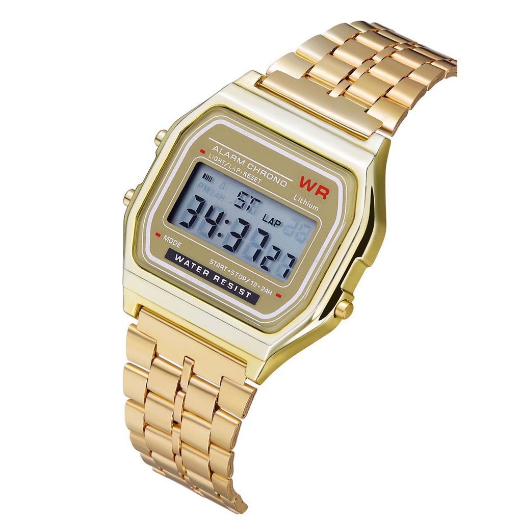 PA JAM TANGAN DIGITAL MODEL CASIO LED 168 RANTAI PRIA WANITA FASHION GROSIR MURAH CS002