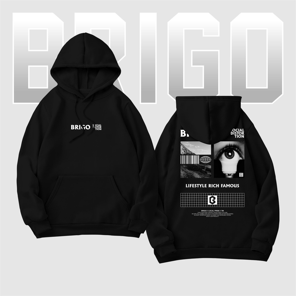 BRIGO Jumper Hoodie Social Distortion || Sweater Hoodie BRIGO Sablon DTF Fleece Cotton || SIZE M-XXL (Pria &amp; Wanita) Free stiker&amp;Gantungan Kunci