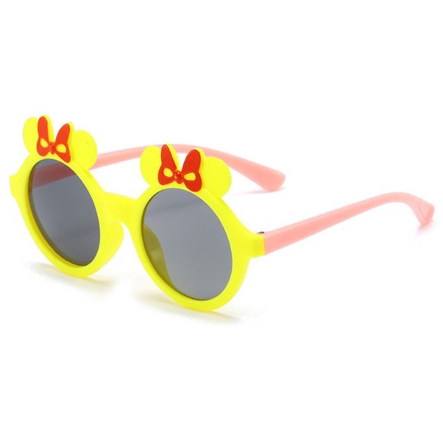 YSM Kacamata Anak Fashion Motif Pita Kacamata Anak Motif Bunga Matahari Kacamata Hitam High Quality Kids Sunglasses Kaca Mata Murah Import-PIT KUNING PK