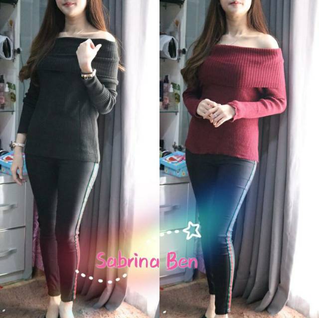 SABRINA BEN BG9 / BAJU / ATASAN / BLOUSE RAJUT / POLOS / TERMURAH / NEW / BEST SELLER