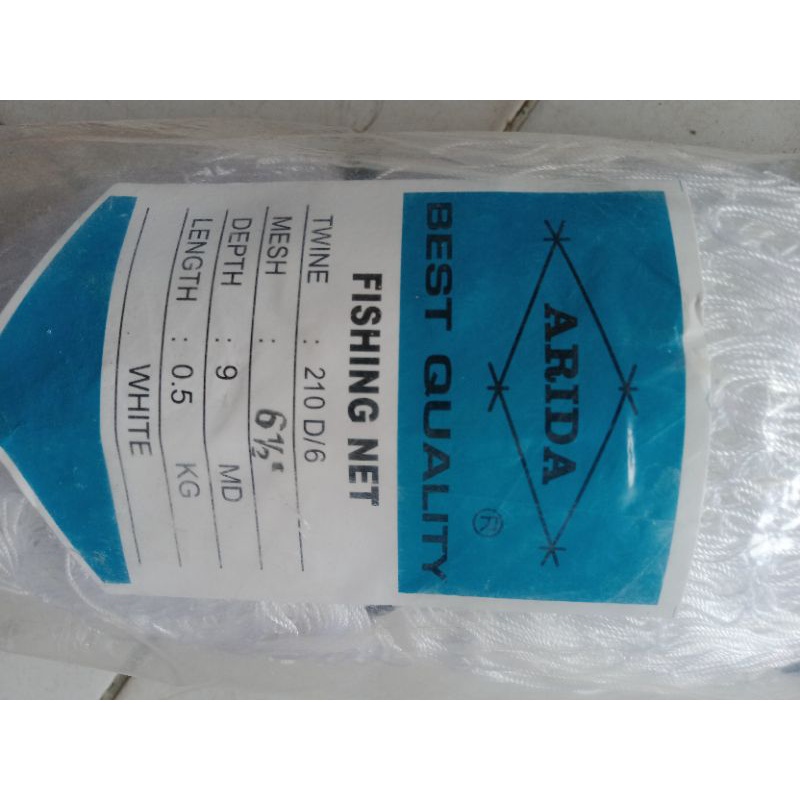 jaring arida/ARIDA jaring nilon ukuran 6 1/2inch d.6 dept 9md (YOKO?