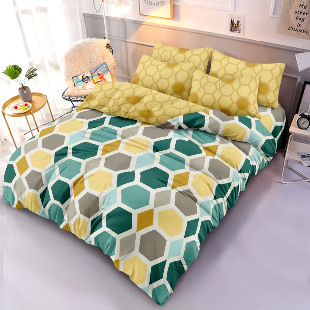 Illusions - Bed Cover Set King 180x200 Tinggi 20 Fitted - Raven