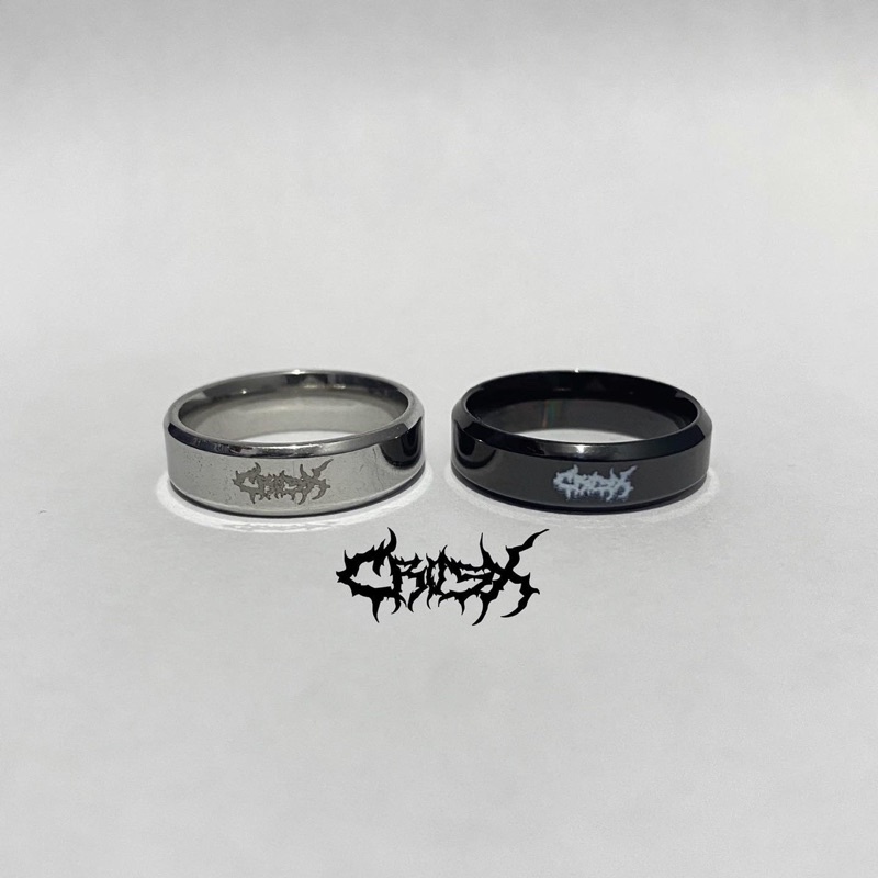 CROSX1 RING / BLACK RING / SILVER RING / CINCIN HITAM SILVER POLOS / COUPLE RING CINCIN COUPLE KOREAN STYLE RING CINCIN STYLE KOREA CINCIN AESTHETIC RING CINCIN TITANIUM CINCIN STAINLESS STEEL CINCIN PRIA CINCIN WANITA HIPHOP PUNK RETROVINTAGE METAL RING