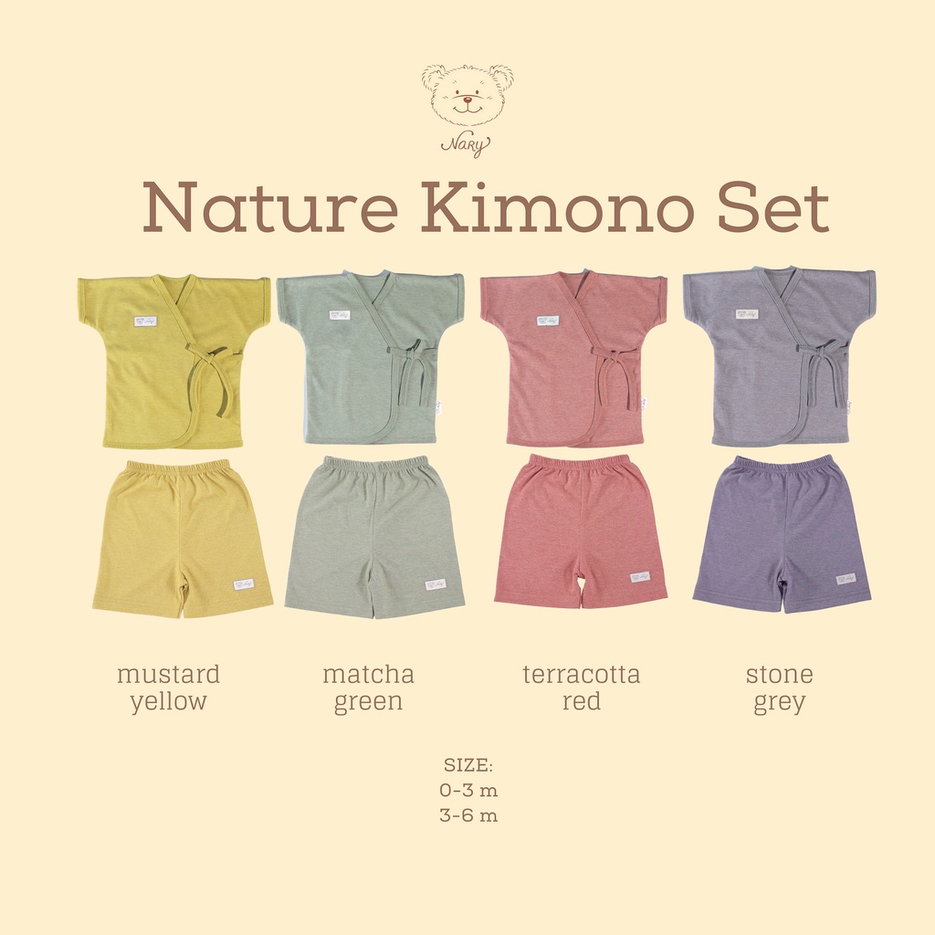 Nary Kimono Setelan Pendek + Celana Pendek Stripes