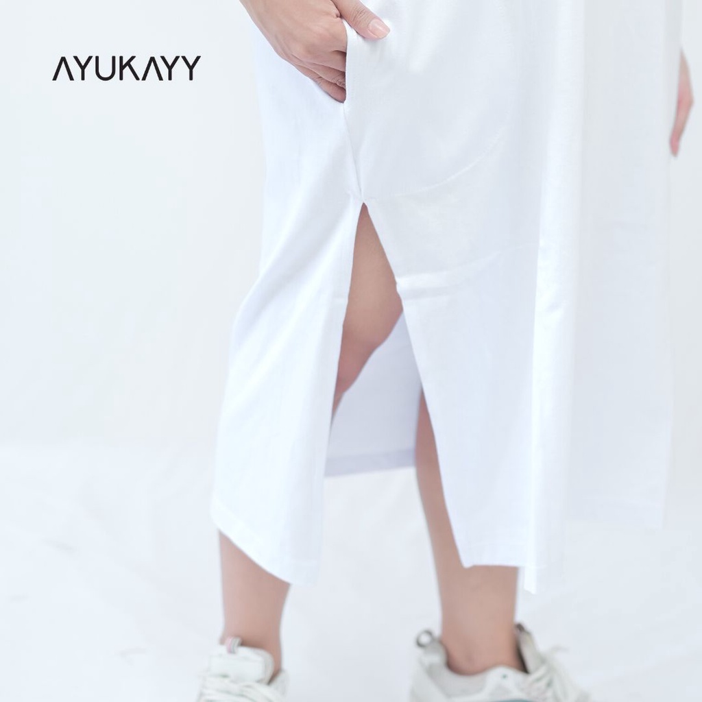 MENDY DRESS BASIC OVERSIZED PANJANG LONG KAOS DRESS TSHIRT POLOS KATUN KAOS TUNIK SIMPLE KOREAN