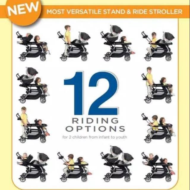 GRACO STROLLER TANDEM READY TO GROW WITH 12 RIDING OPTIONS (ORIGINAL & NEW SEGEL)