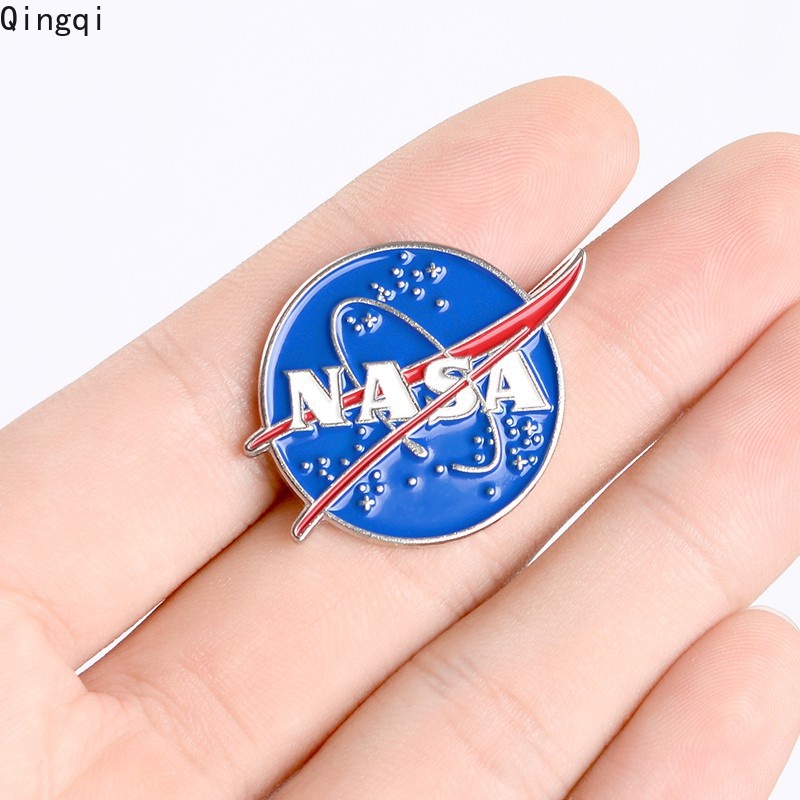 Bros Pin Enamel Logo Blue N A S A Space Lover Untuk Aksesoris Hadiah