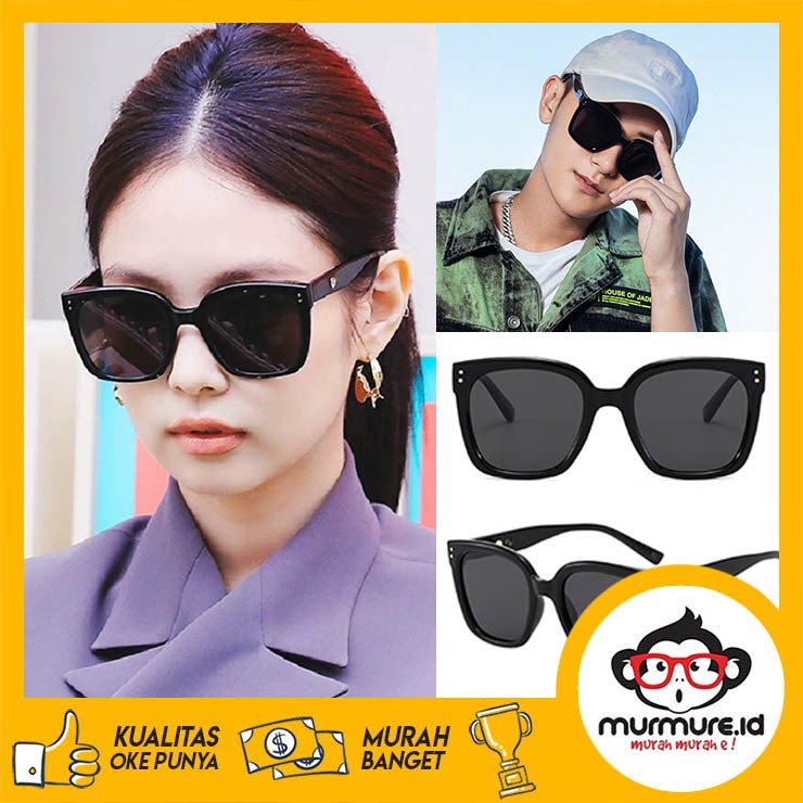 MURMURE.ID | KACAMATA HITAM FASHION IMPORT JENNIE UNISEX WANITA PRIA KACA MATA LEBAR SUNGLASSES