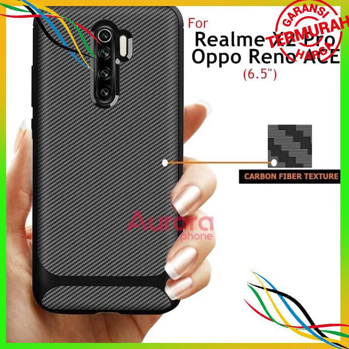 【CASING】 OPPO RENO ACE REALME X2 PRO SOFT CASE DUAL LAYER RUGGED CARBON SLIM