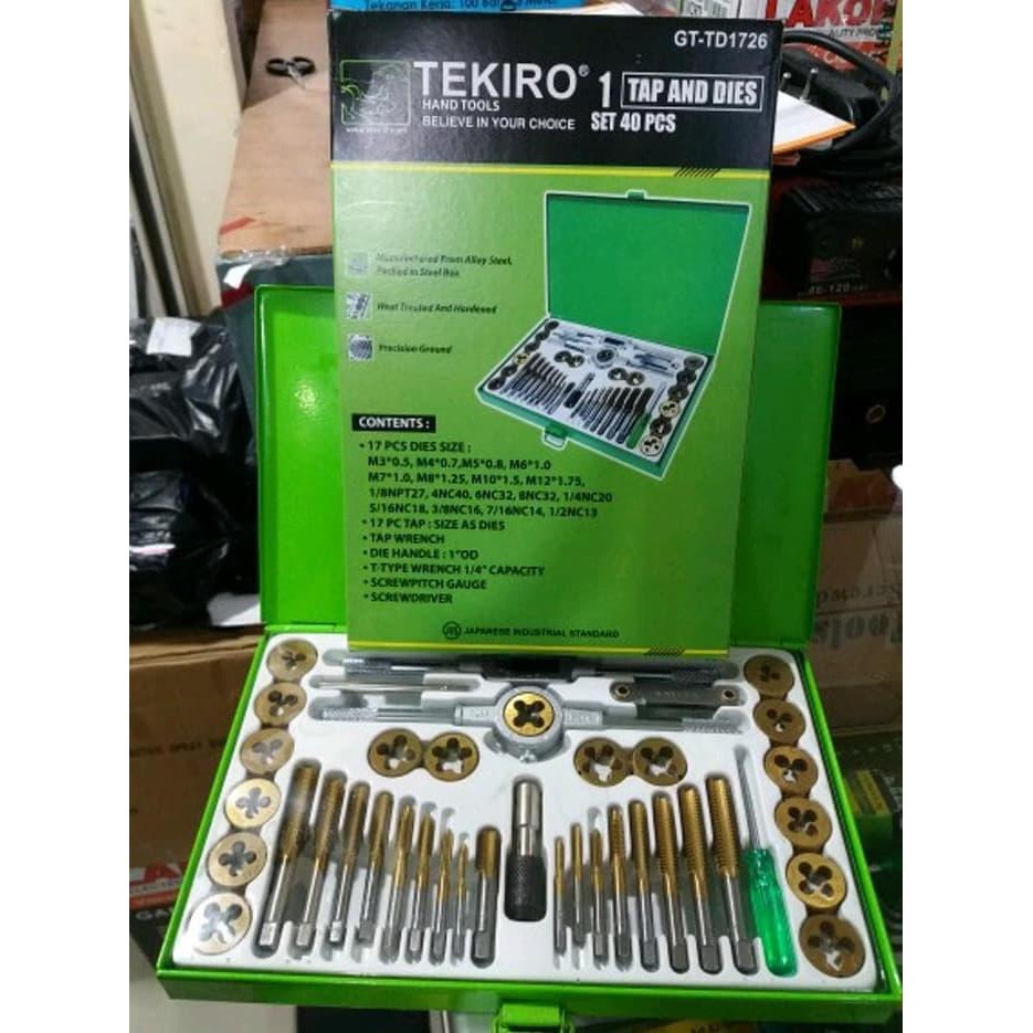 Tekiro Tap dan Senai Set 40 Pc / Tap And Dies Set 40 Pc