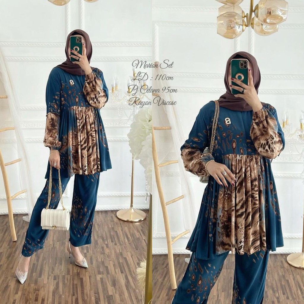One set Rayon Viscose Busui Ld 100 - 110 Motif Kekinian-2