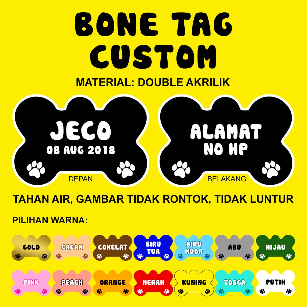 Dog Tag Custom Model Tulang