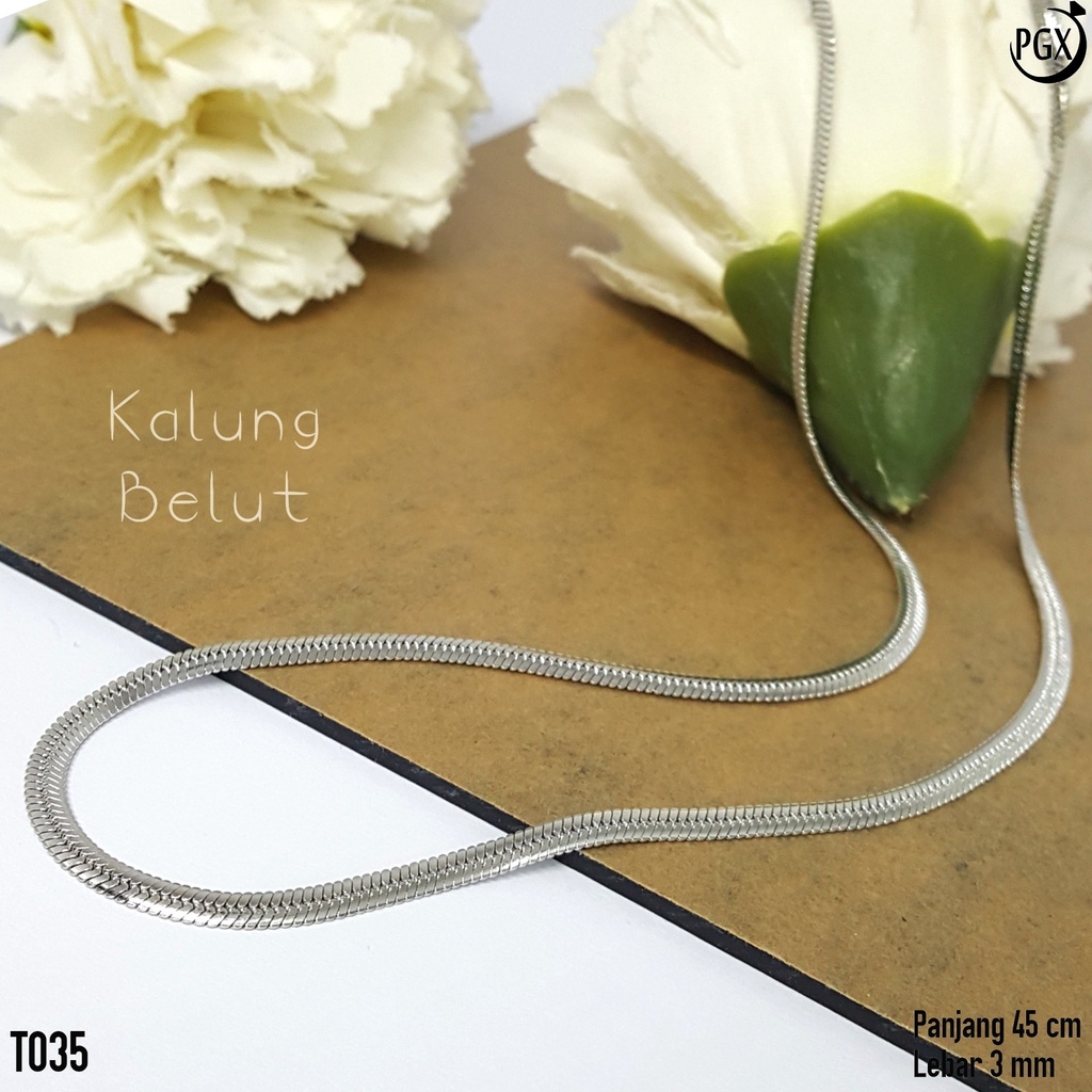 PGX Kalung Titanium Panjang Wanita / Pria Anti Karat Aksesoris Fashion Premium - T035