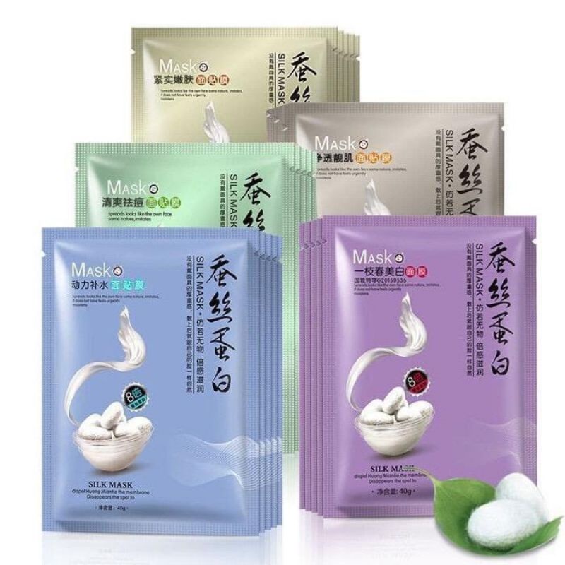 Masker wajah sutra/one spring silk mask sheet original