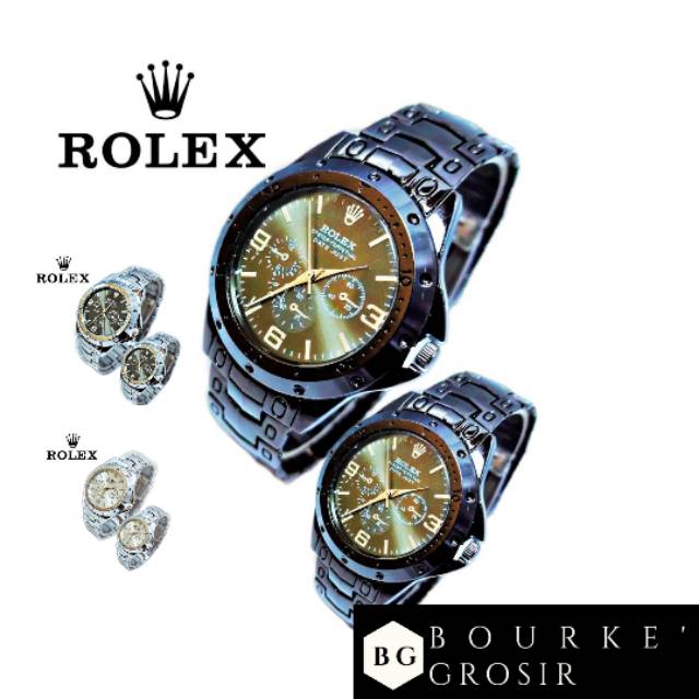 ROLEX COUPLE 1:1 ORIGINAL JAM TANGAN WATCH STAINLESS MANUAL RANTAI GERIGI IMPORT MURAH GROSIR