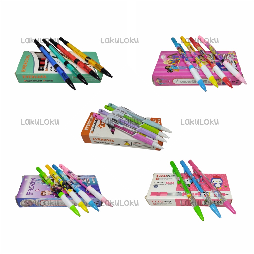 

Pensil Mekanik 2 mm isi BESAR FROZEN BARBIE EVERCOSS TIZO 2B