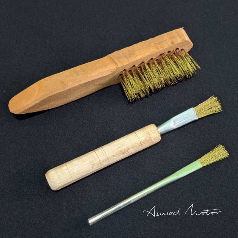 Sikat Kawat Baja / Sikat pembersih blok mesin / Sikat kawat kuning Baja standart kecil / Sikat Kawat