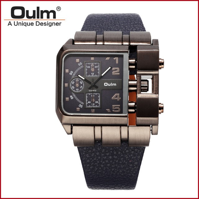 OULM HP 3364 Jam tangan Analog Digital Kulit Leather Watch