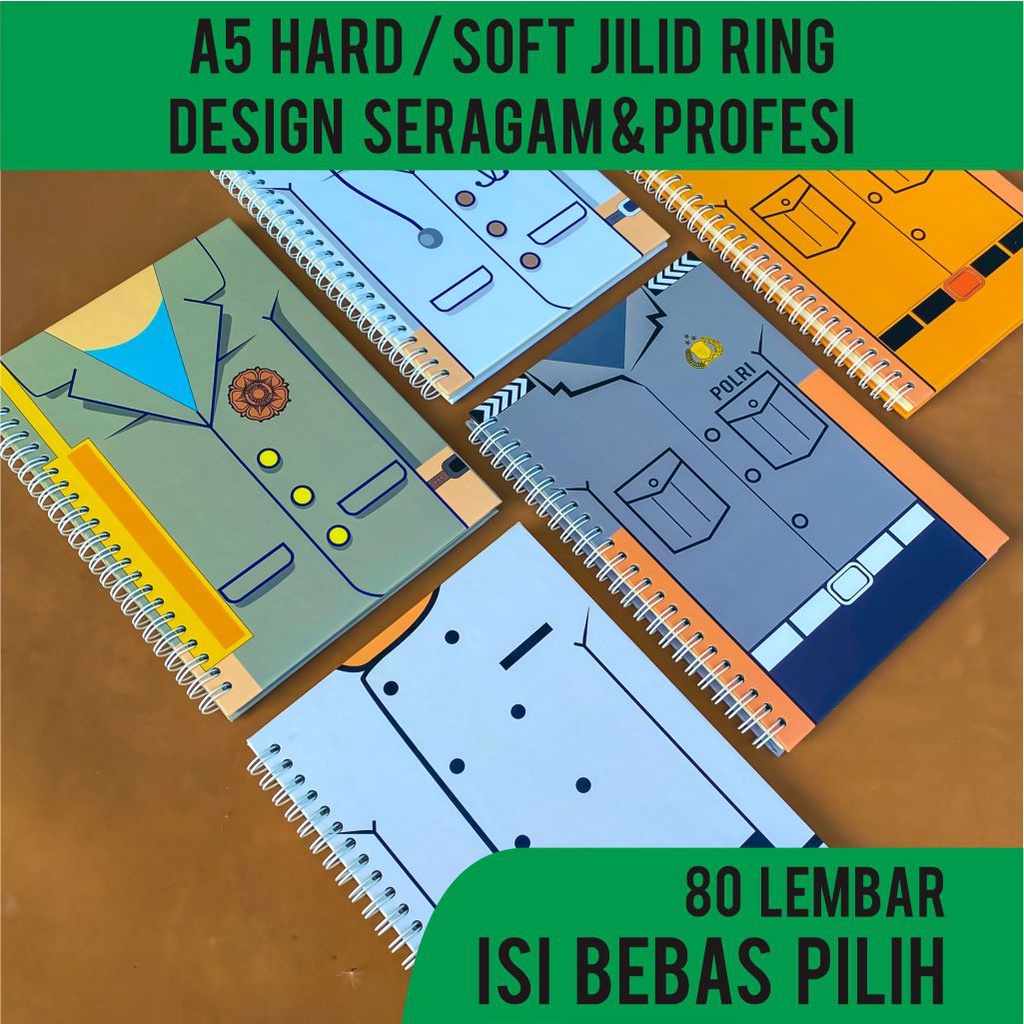 

Notes Jilid Ring Spiral Isi Bebas Pilih A5 80 Lembar Hardcover Softcover | Buku Jurnal Agenda Desain Profesi dan Seragam