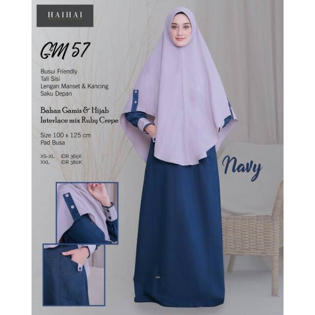 Set Gamis dan Hijab GM 57 - Busui Friendly