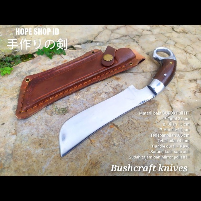 Pisau Seset Kulit - Pisau Skinner Multifungsi Sisit Seset Pisau Bushcraft Sarung Kulit -