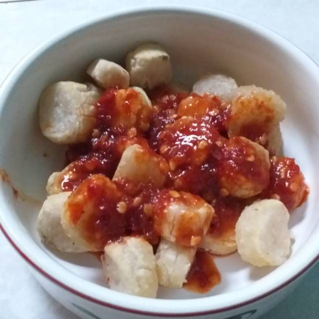 

Cimol cobek mentah bandung bumbu di pisah