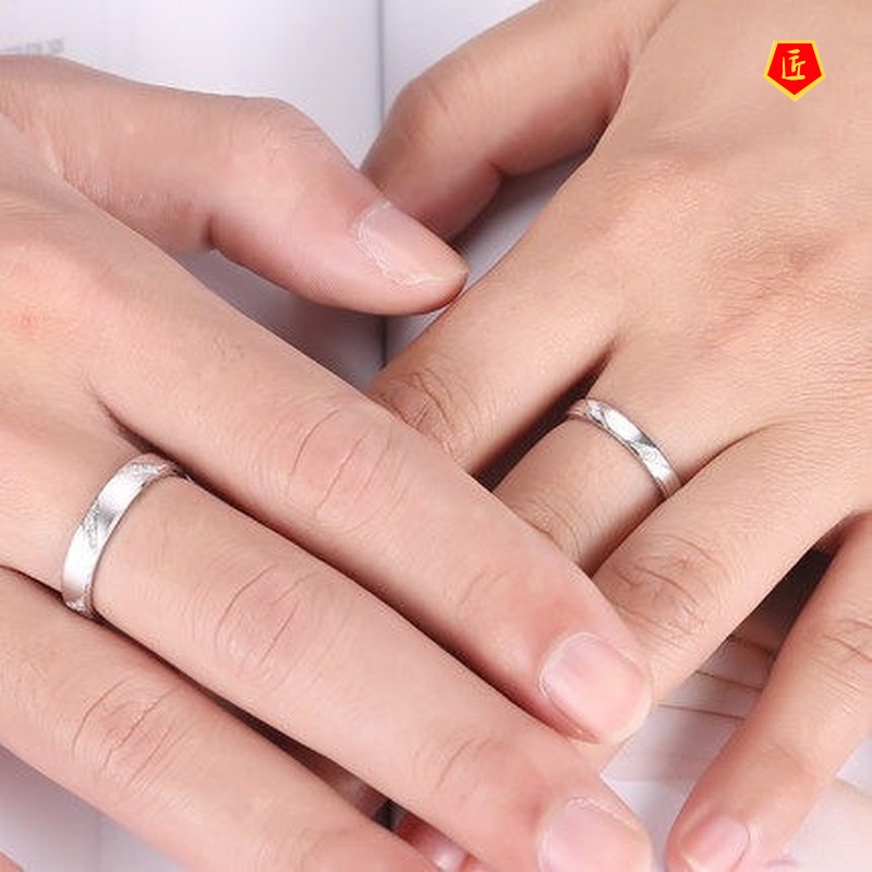 [Ready Stock]Retro Simple Couple Silver Ring