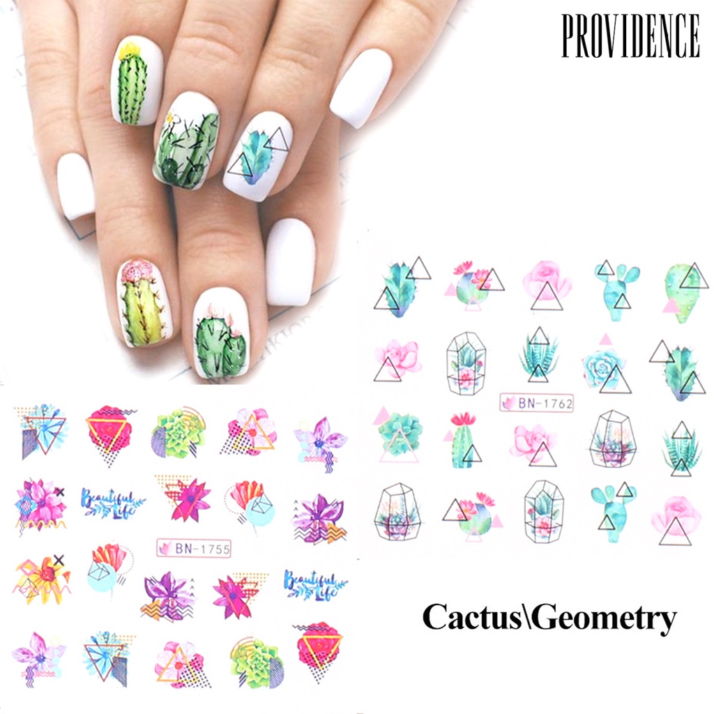 Providence Watercolor Nail Flower Sticker Various Patterns Ultra Thin Floral Leaf Transfer Slider Nail Foils for Manicure