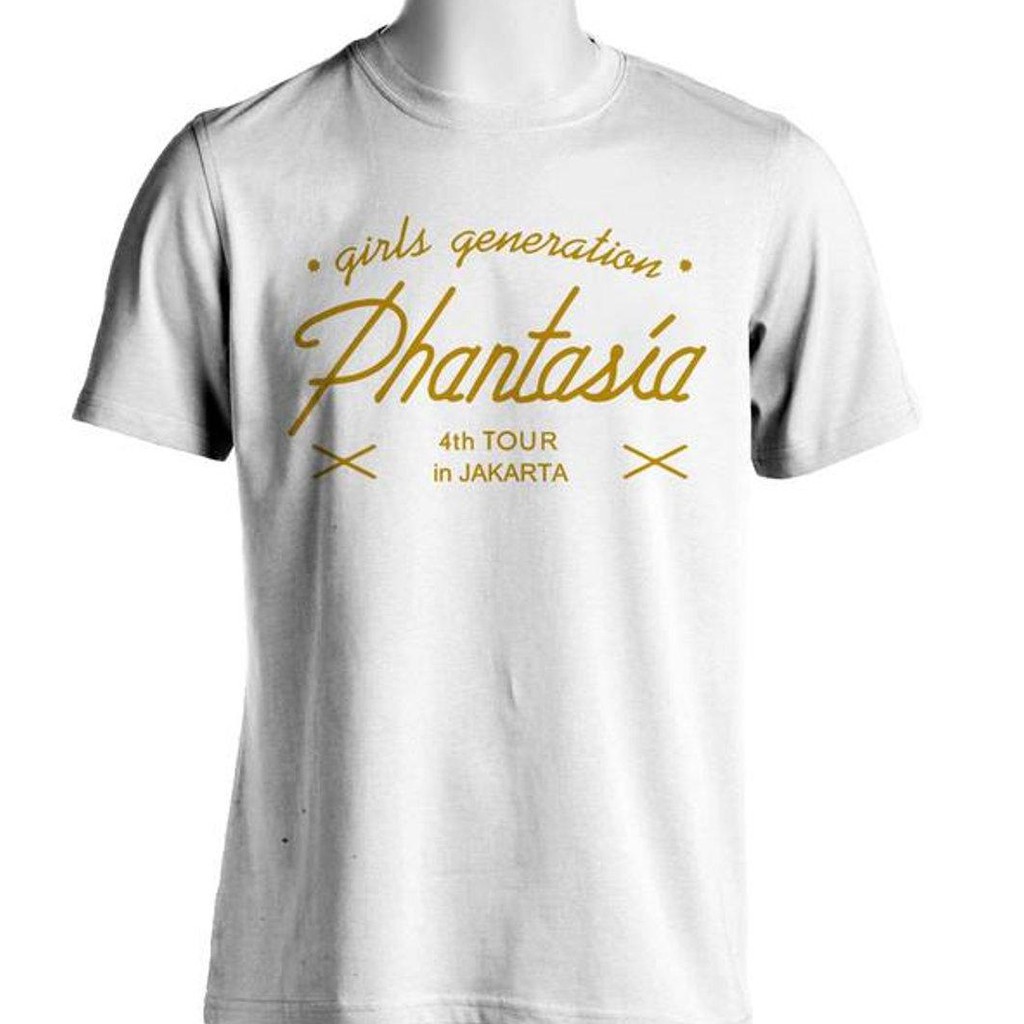 Kaos Snsd Girls Generation Phantasia Tour Jakarta Putih Sablon Emas Gold ( Konser Snsd 4Th Jakarta )