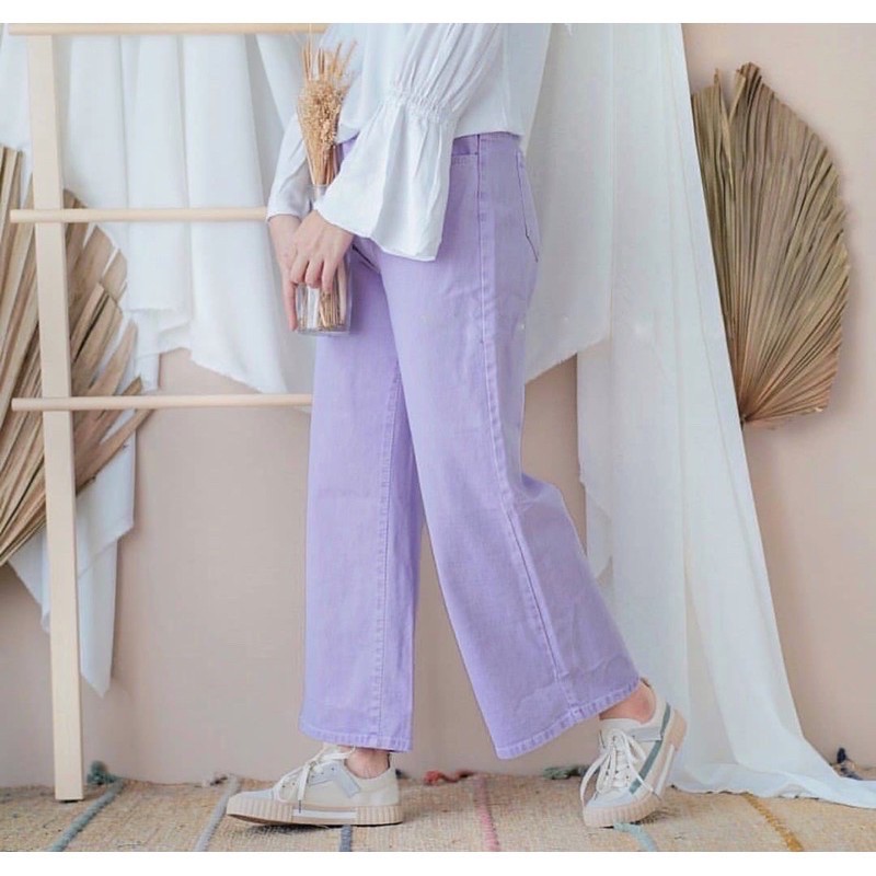 1 KG 3 PCS | DELONIX KULOT JEANS / CELANA KULOT JEANS WANITA / BAWAHAN CEWEK / JIN JINS SNOW-3