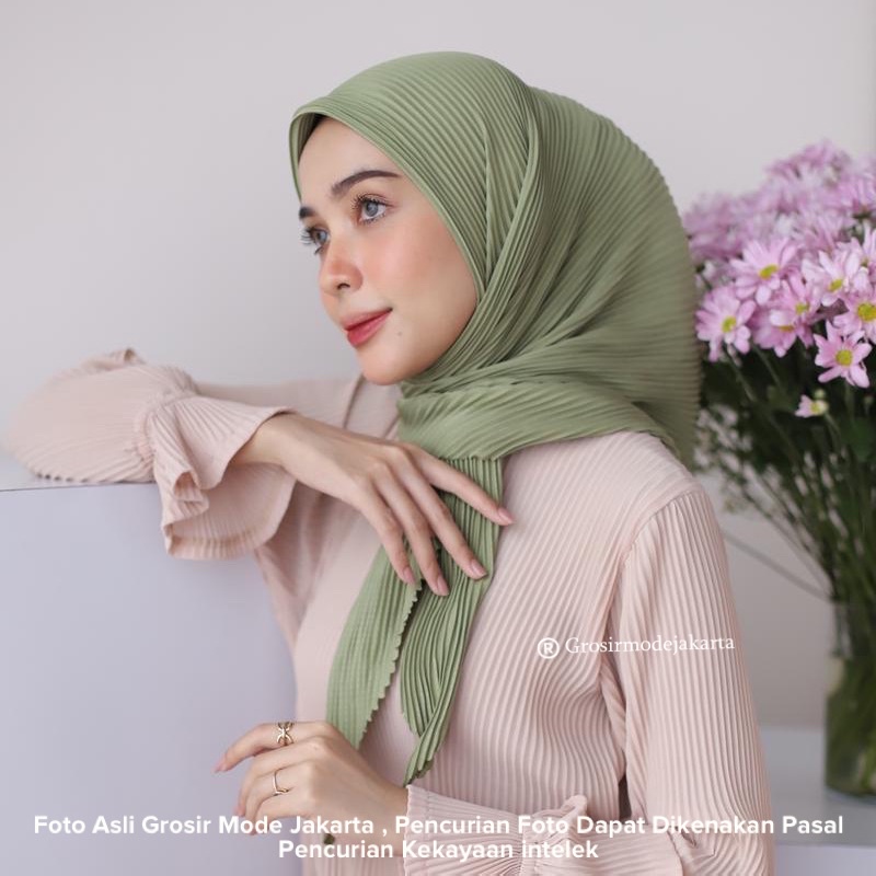 Hijab Segiempat Plisket / Hijab Square Plisket / Bella Square / Hijab Bella Plisket / Jilbab Plikset-3
