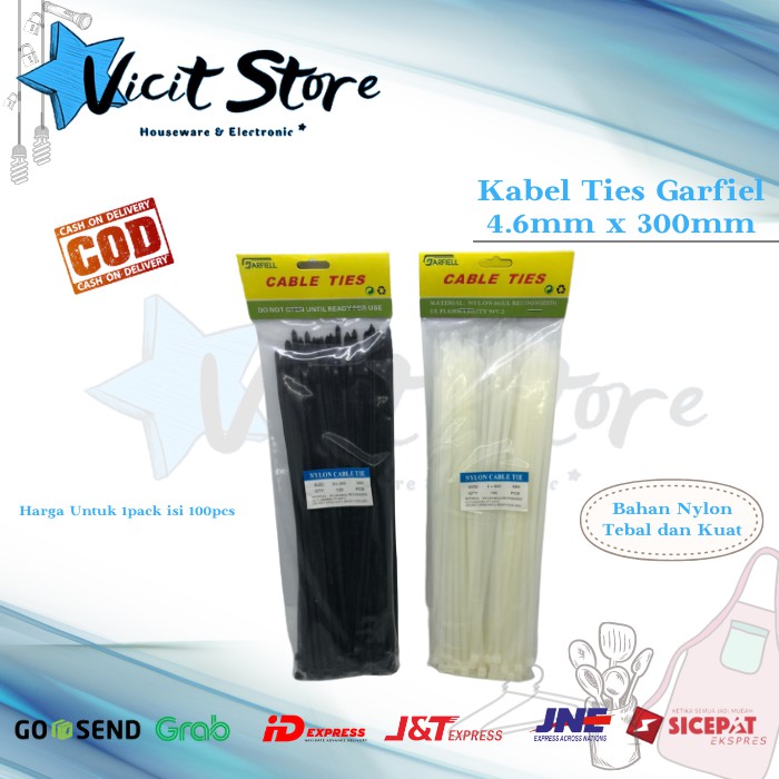 Kabel Ties 30cm x 4.6mm Nylon Tebal Garfiell