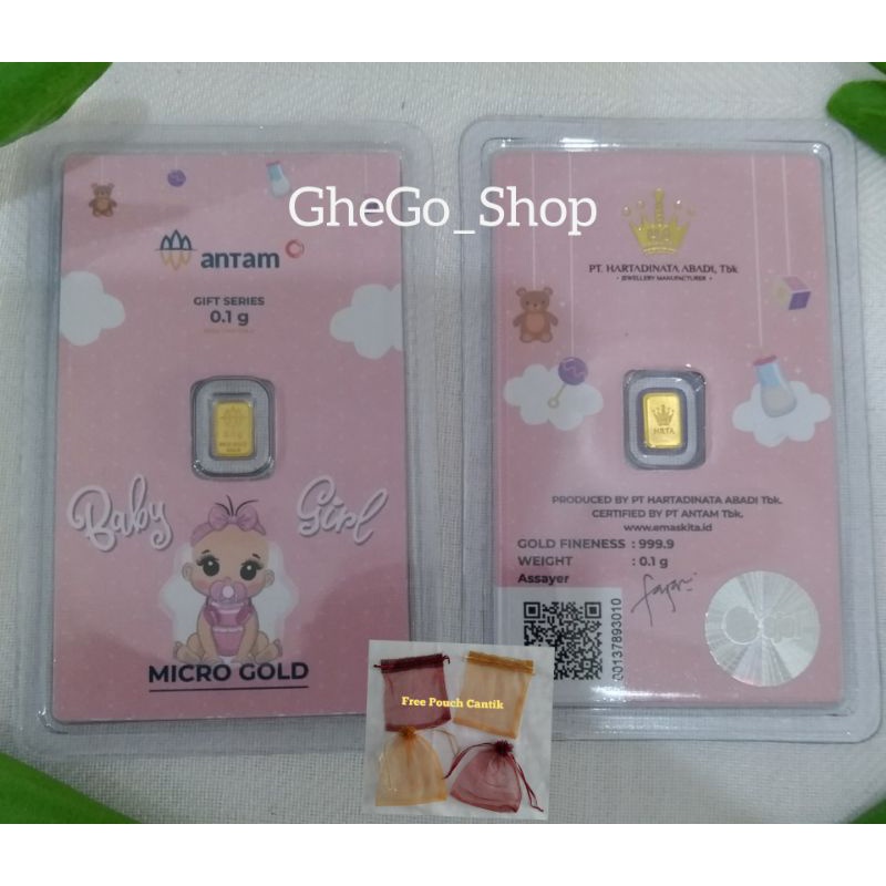 Logam Mulia Emas Antam Hartadinata 0,1 0,25 gr 0.1 0.25 gram Microgold Micro Gold HRTA Gift Series H