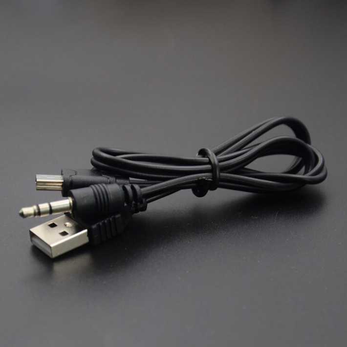 Kabel Mini USB ke USB + AUX 3.5mm Audio Cable USB Komponen Berkualitas Multifungsi Kabel Daya Durabilitas