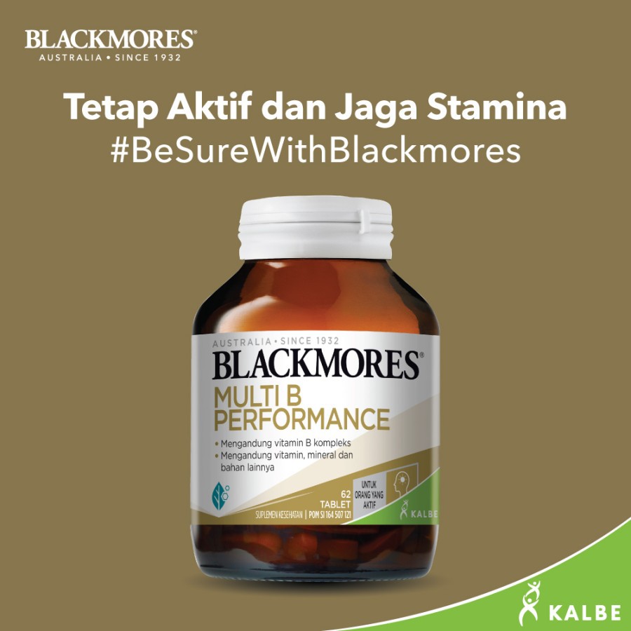 Blackmores Multi B Performance BPOM Kalbe 62 Tablet