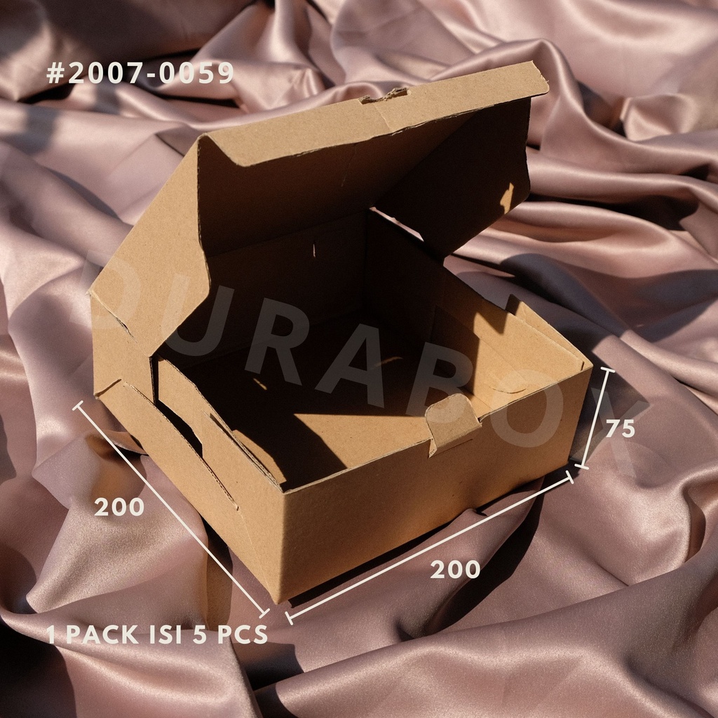 

20 x 20 x 7.5 cm MAILER | KARDUS / KARTON BOX CORRUGATED - KEMASAN / PACKAGING / PACKING MAKANAN | #2007-0059