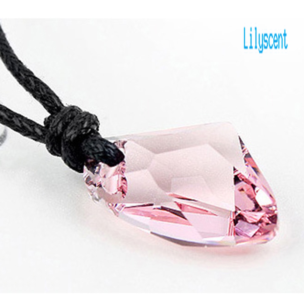 Kalung Tali Adjustable Dengan Liontin Kristal Imitasi Untuk Pria Dan Wanita