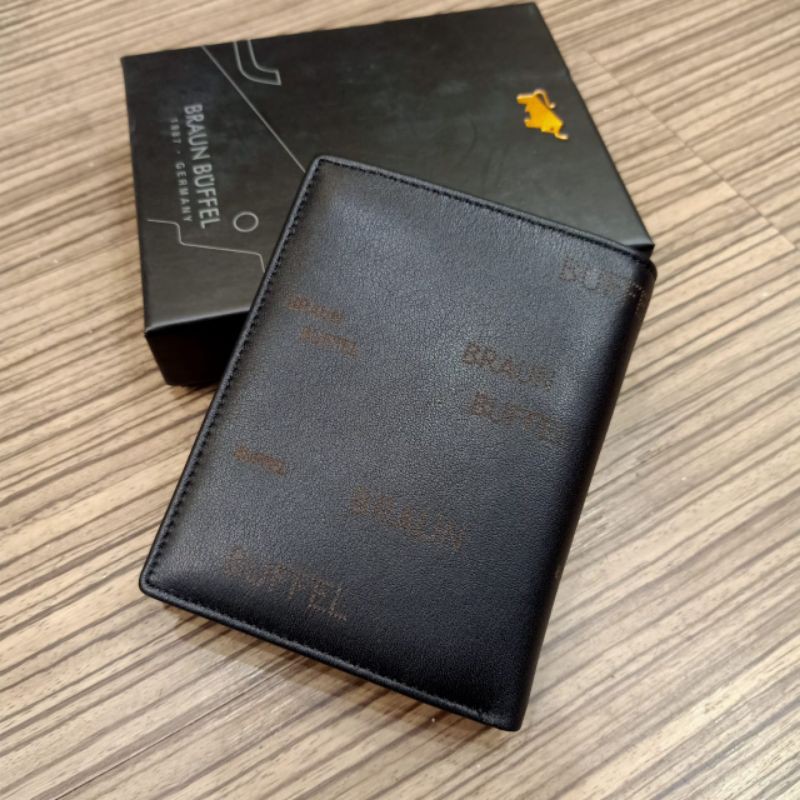 Dompet Braun Buffel Berdiri Leather Dompet Lipat Kulit Asli Impor