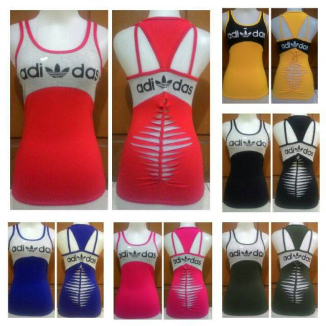 Baju Senam Tangtop Zumba Adidas Sobek