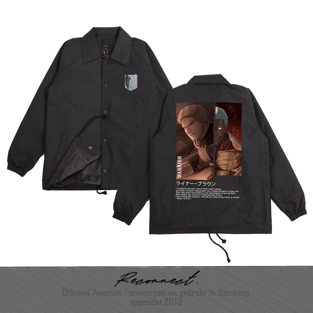 Reconnect Coach Jacket Attack On Titan Reiner Braun - Unisex