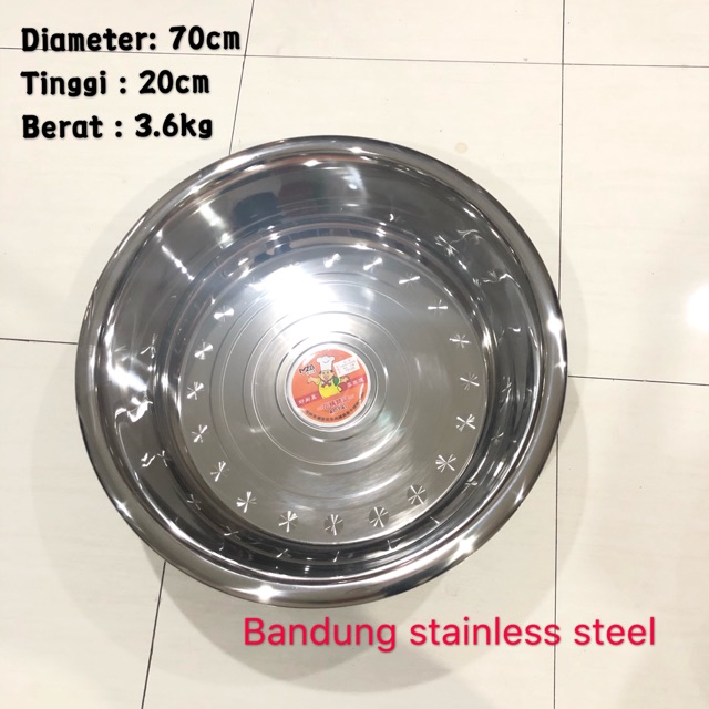 Baskom besar 70cm stainless steel tebal