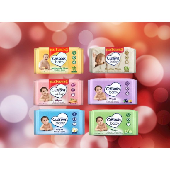 Tisu Basah Cussons Baby Wipes 50'S Sheets / Beli 1 Gratis 1 / Promo Tissue Bayi Cusson