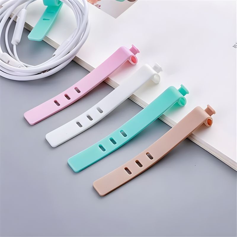 MEASTORE | PENGIKAT KABEL / PENGGULUNG CABLE SILIKON BINDER KLIP CABLE CORD HOLDER PENJEPIT KABEL CHARGER