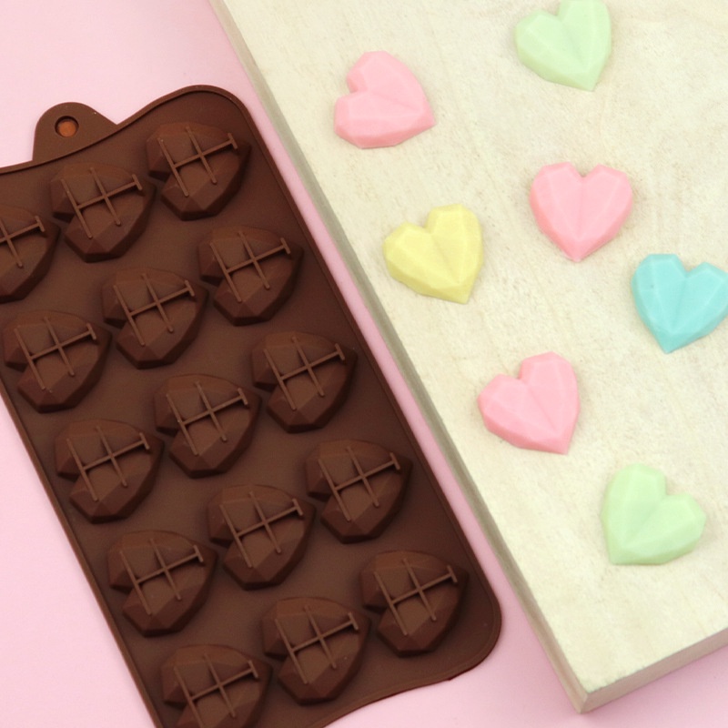 3D SILICON MOULD HEART CETAKAN SILIKON HATI LOVE LOYANG TART COKLAT FONDANT SILICONE MOLD PINATA MOUSSE CAKE 15 pcs