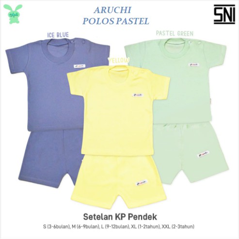 1PCS Setelan Pendek dan Panjang Polos PASTEL  Aruchi / UNISEX SML XL XXL Cotton Lembut CBKS