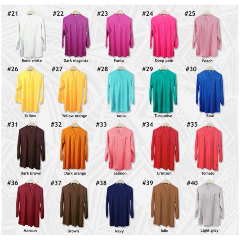 Blus Polos Abu Tua - Blouse Polos Rayon -Deep Grey - Fathin Basic - Blus Adem - SHOPIE Hijabstyle-4