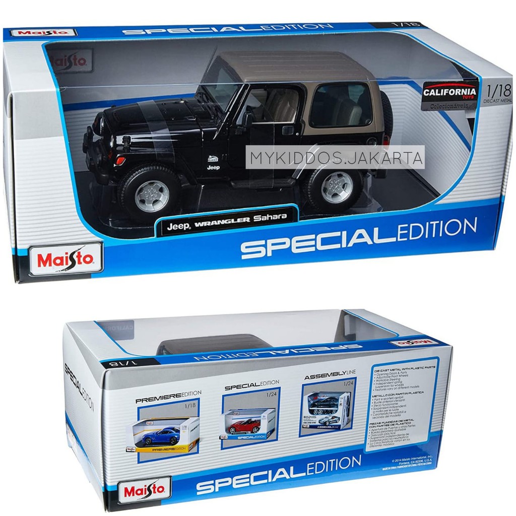 Maisto 1:18 Scale Jeep Wrangler Sahara Diecast Vehicle [Original]