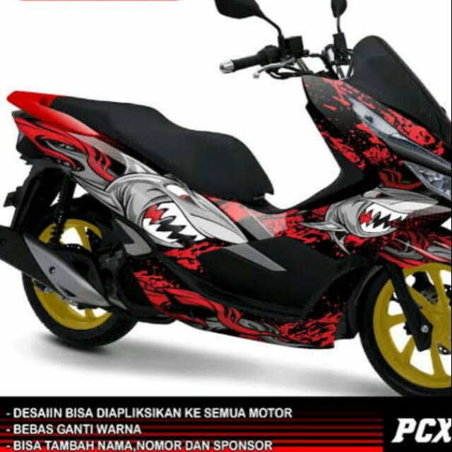 Decal PCX Full Body - Stiker/ sticker Dekal pcx motif Shark